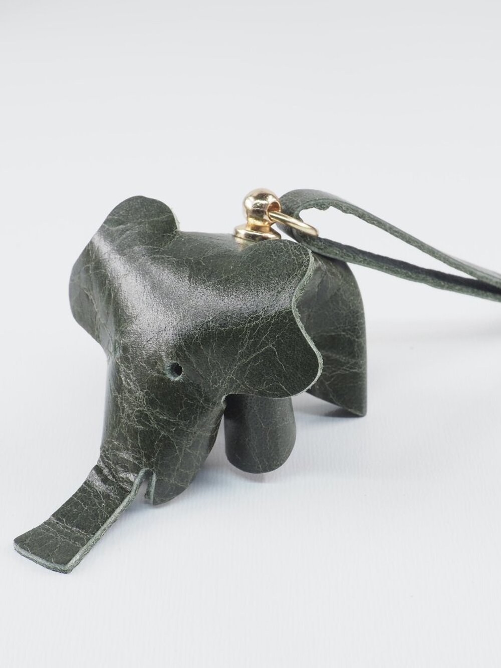 Handmade Leather purse bag charm Mini 3D elephant 02